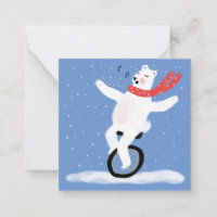 Tarjeta de vacaciones de oso polar cantando ¡Perso