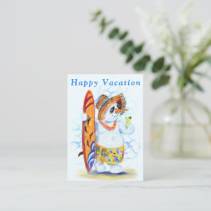Pequeña Tarjeta de vacaciones de verano divertida con muñe
