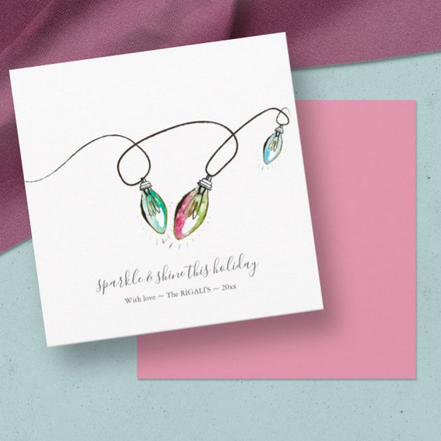 Pequeña Tarjeta de vacaciones Navidades únicos iluminada (Christmas cards unique watercolor)