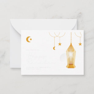 Pequeña Tarjeta de vacaciones Ramadan Kareem Mubarak delan