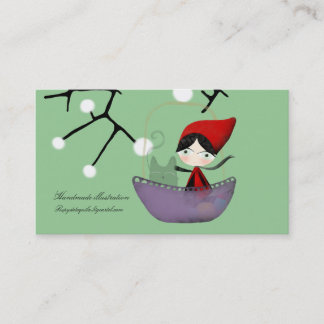 Pequeña tarjeta de visita de nieve Red Ridding Hoo