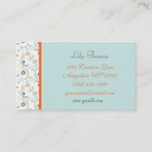 Pequeña tarjeta de visita floral retra