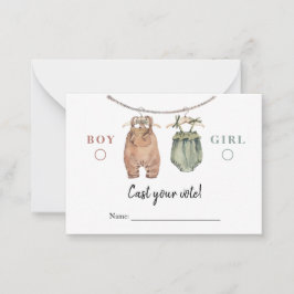 Pequeña Tarjeta de votación para revelación de género Ropa