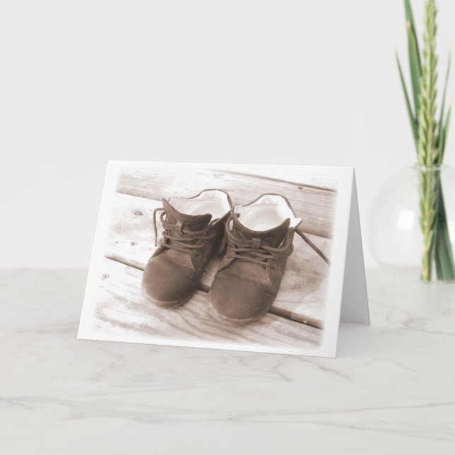 Pequeña tarjeta de zapatos marrones (Anverso)