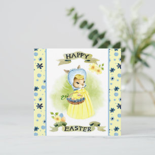 Pequeña Tarjeta del conejo de Pascua antigua linda