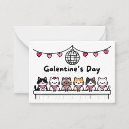 Pequeña tarjeta del día de galentines amante de los gatos 