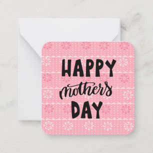 Pequeña Tarjeta del Día de la Madre con patrón rosa