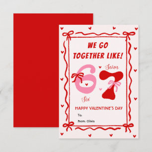 Pequeña Tarjeta del Día de San Valentín con lazo Coquette 
