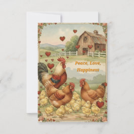 Pequeña Tarjeta del día de San Valentín de amor de gallina