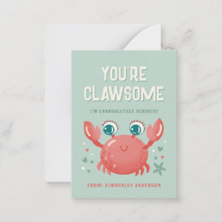 Pequeña Tarjeta del Día de San Valentín de Aula Clawsome