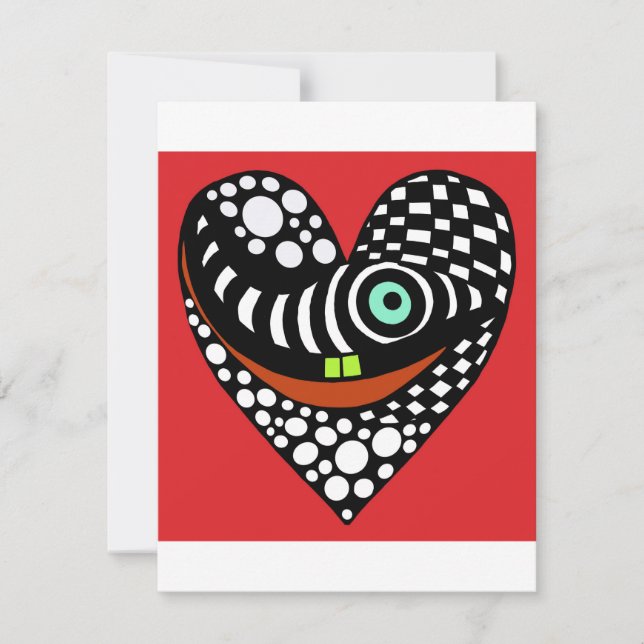 Pequeña Tarjeta del día de San Valentín de corazón abstrac (Anverso)