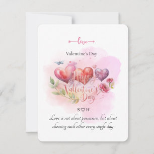 Pequeña Tarjeta del Día de San Valentín de Corazón con Acu