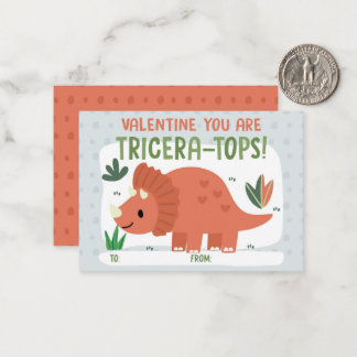 Pequeña Tarjeta del Día de San Valentín de dinosaurios par
