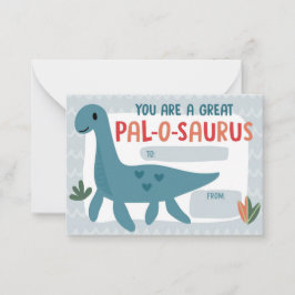 Pequeña Tarjeta del Día de San Valentín de dinosaurios par