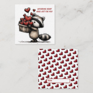Pequeña Tarjeta del Día de San Valentín de Mapache Adorabl