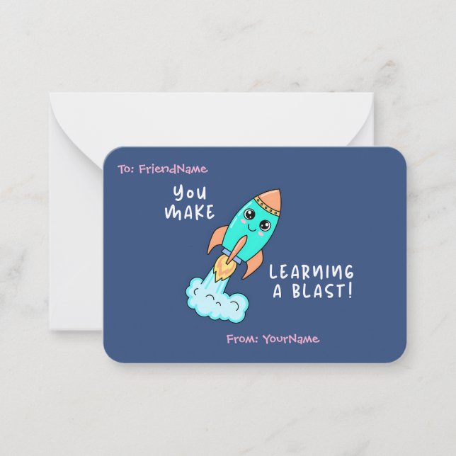 Pequeña Tarjeta del Día de San Valentín para la clase de n (Anverso)