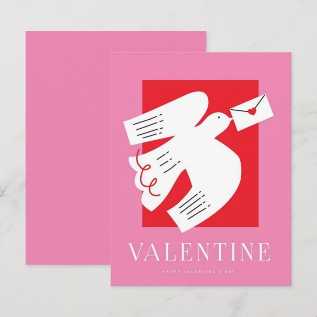 Pequeña Tarjeta del Día de San Valentín Sé Mi Valentín (Anverso / Reverso)