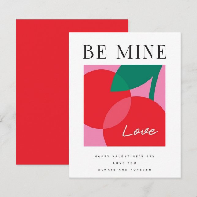 Pequeña Tarjeta del Día de San Valentín Sé Mía (Anverso / Reverso)