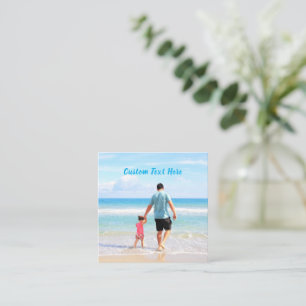 Pequeña Tarjeta del Día del Padre con foto de papá y texto