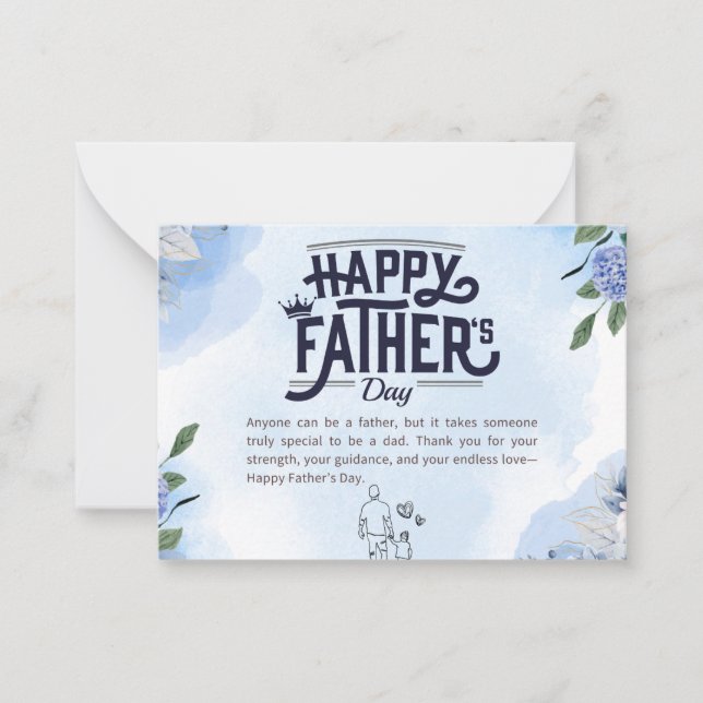 Pequeña Tarjeta del Día del Padre Feliz (Anverso)