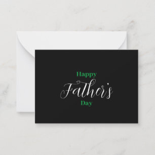 Pequeña Tarjeta del Día del Padre negra y sencilla Feliz