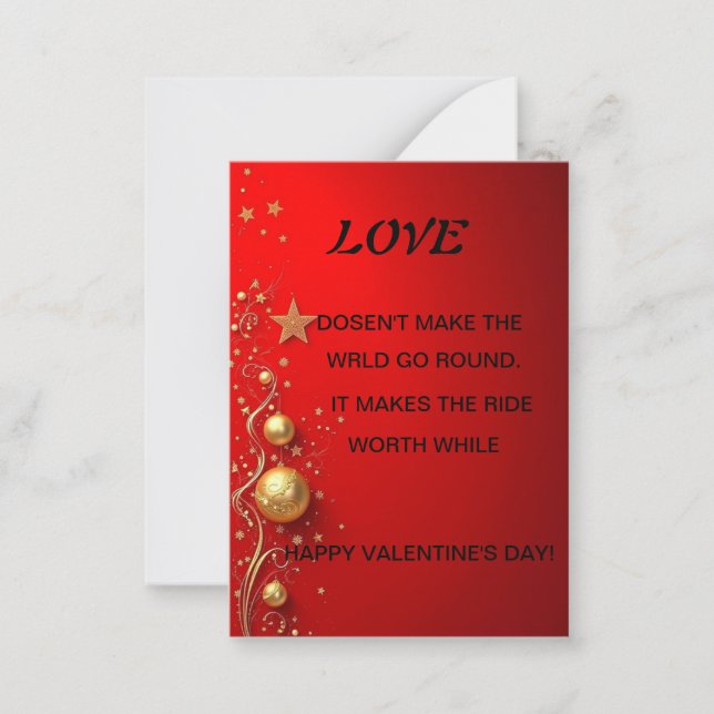 Pequeña Tarjeta día de San Valentín (Anverso)