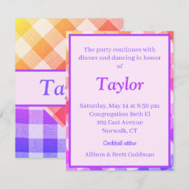 Pequeña Tarjeta diagonal de cierre de picnic arcoiris