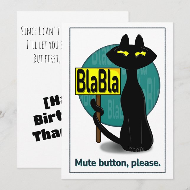 Pequeña Tarjeta divertida de BlaBla - Mal Boogie (Anverso / Reverso)