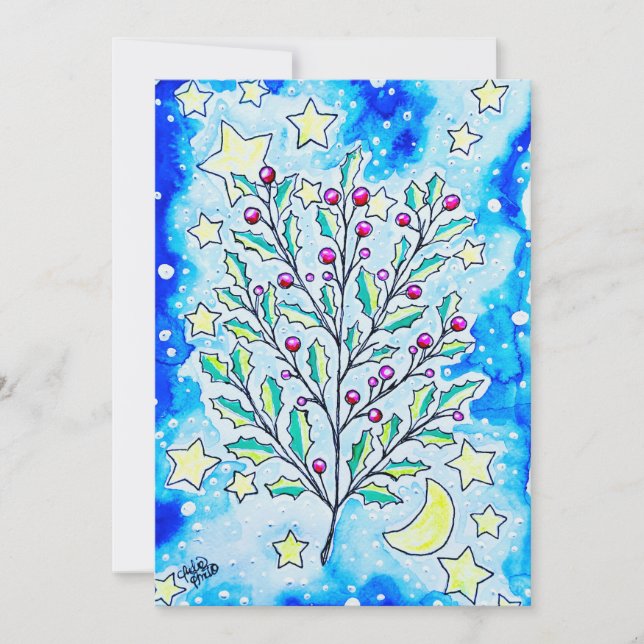 Pequeña tarjeta divertida de Yule (Anverso)