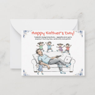 Pequeña Tarjeta divertida del día del padre - Tarjeta de s
