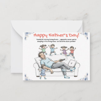 Pequeña Tarjeta divertida del día del padre - Tarjeta de s