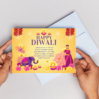 Pequeña Tarjeta Diwali feliz tarjeta de felicitación Diwal