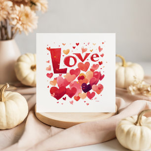 Pequeña Tarjeta El día de San Valentín de amor y corazón