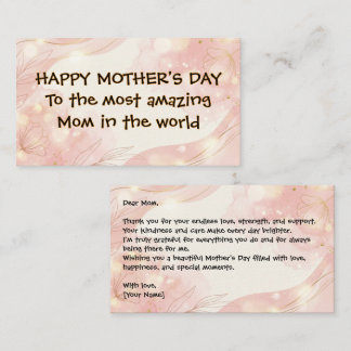 Pequeña Tarjeta elegante de flores para el Día de la Madre