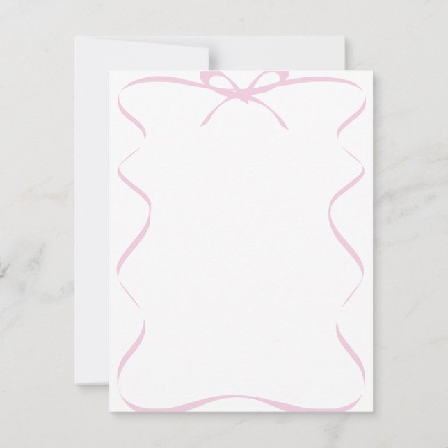 Pequeña Tarjeta en blanco con cinta rosa (Reverso)
