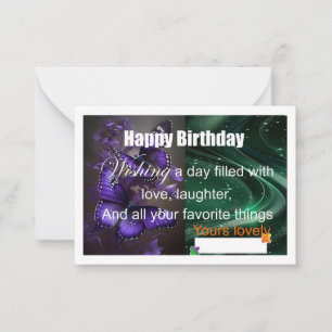 Pequeña Tarjeta especial de cumpleaños 2
