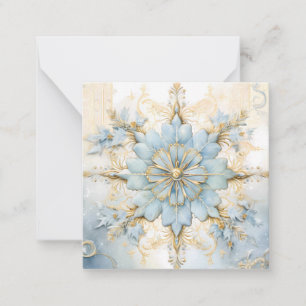 Pequeña Tarjeta estrella para Navidades azules y dorados
