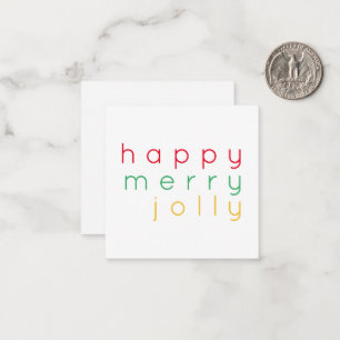 PEQUEÑA TARJETA FELIZ ALEGRE DIVERTIDA DE 2.5" CUADRADA Y 