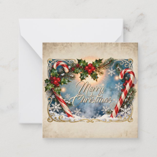 Pequeña Tarjeta festiva de Navidad con brillo (Anverso)