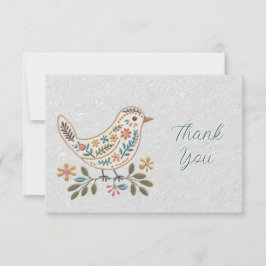 Pequeña tarjeta floral de color pájaro