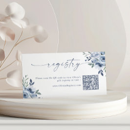 Pequeña Tarjeta floral de registro de regalos con código Q