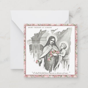 Pequeña Tarjeta floral religiosa católica n.c.