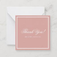 Tarjeta Formal de Agradecimiento de Boda en Rosa P
