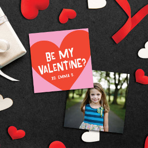 Pequeña Tarjeta fotográfica de San Valentín de Corazón Roj