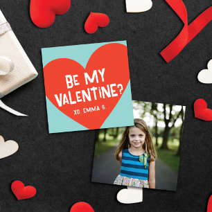 Pequeña Tarjeta fotográfica de San Valentín de Corazón Roj