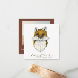 Pequeña Tarjeta fotográfica navideña Fox