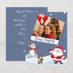 Pequeña Tarjeta fotográfica navideña personalizada de boni