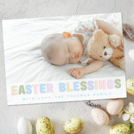 Pequeña Tarjeta fotográfica Pastel de Bendición de Pascua 