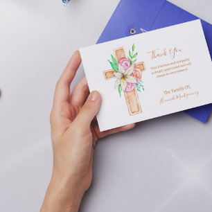 Pequeña Tarjeta funicular Flower Cross Photo Sympathy