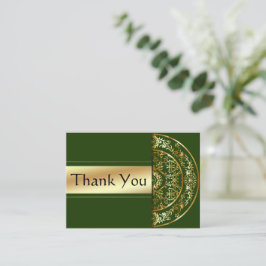Pequeña Tarjeta Gold Mandala Green Background